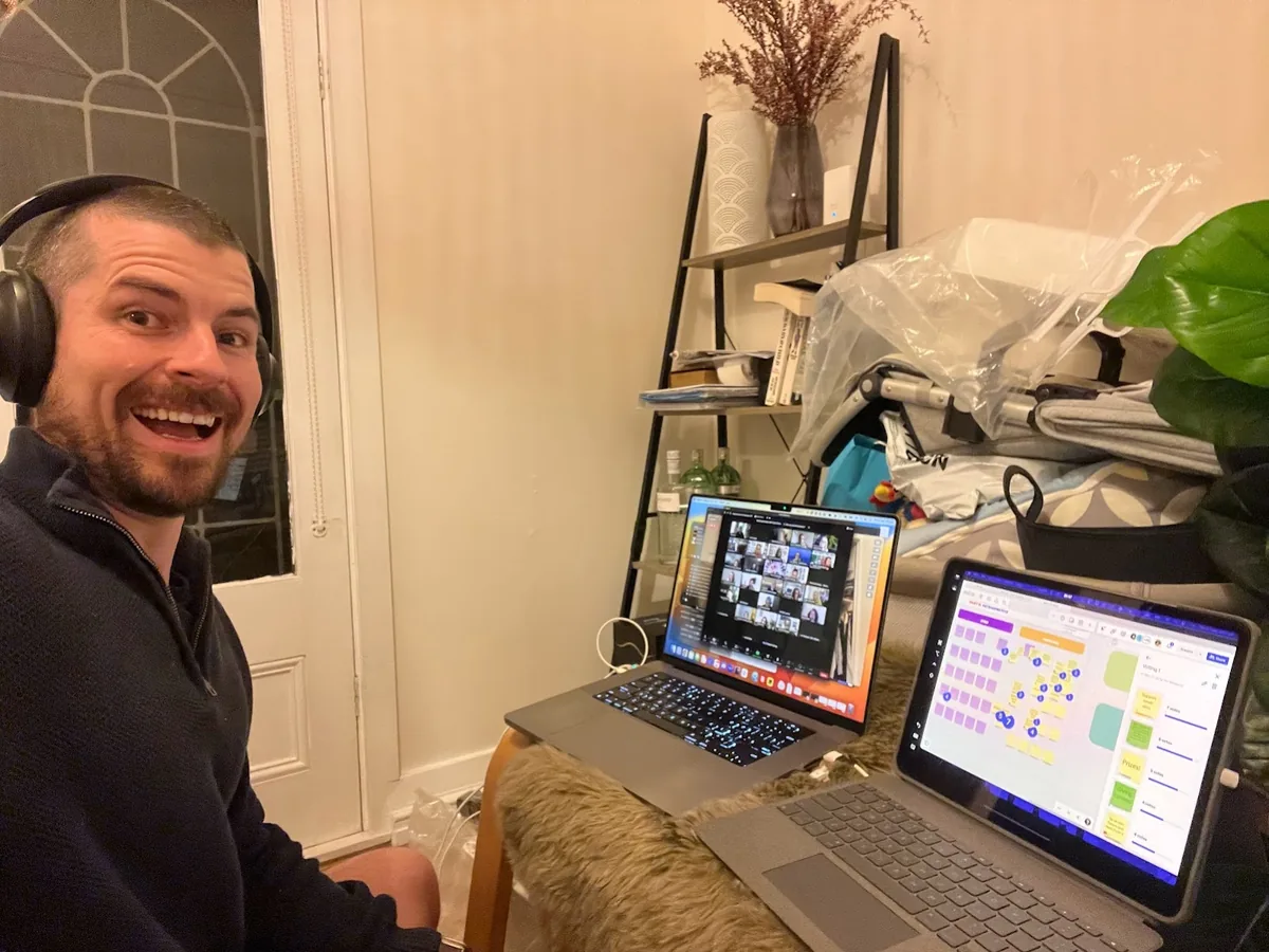 Adi coaching the Inteleos team remotely